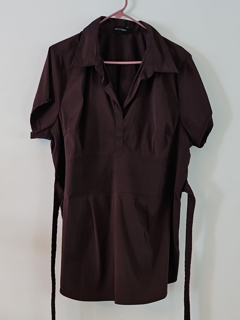3X Women's Cotton Express Brown Stretch Tunic Top